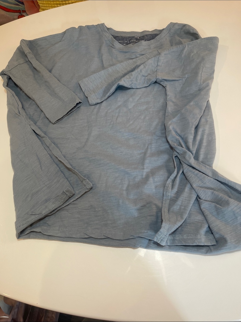 Mer Sea Dusty Blue women’s mid Sleeve Crew Neck top